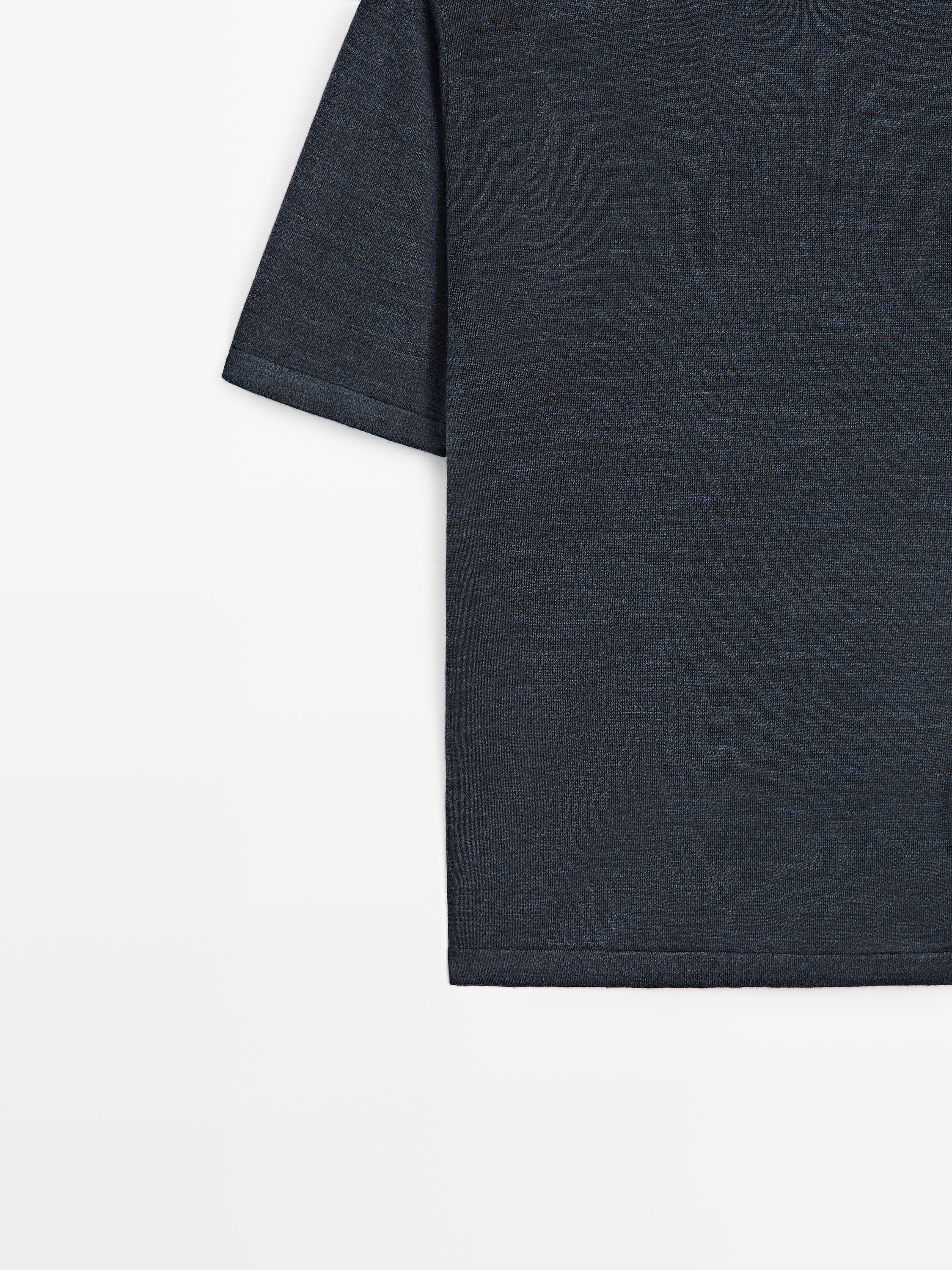 Wool blend knit T-shirt
